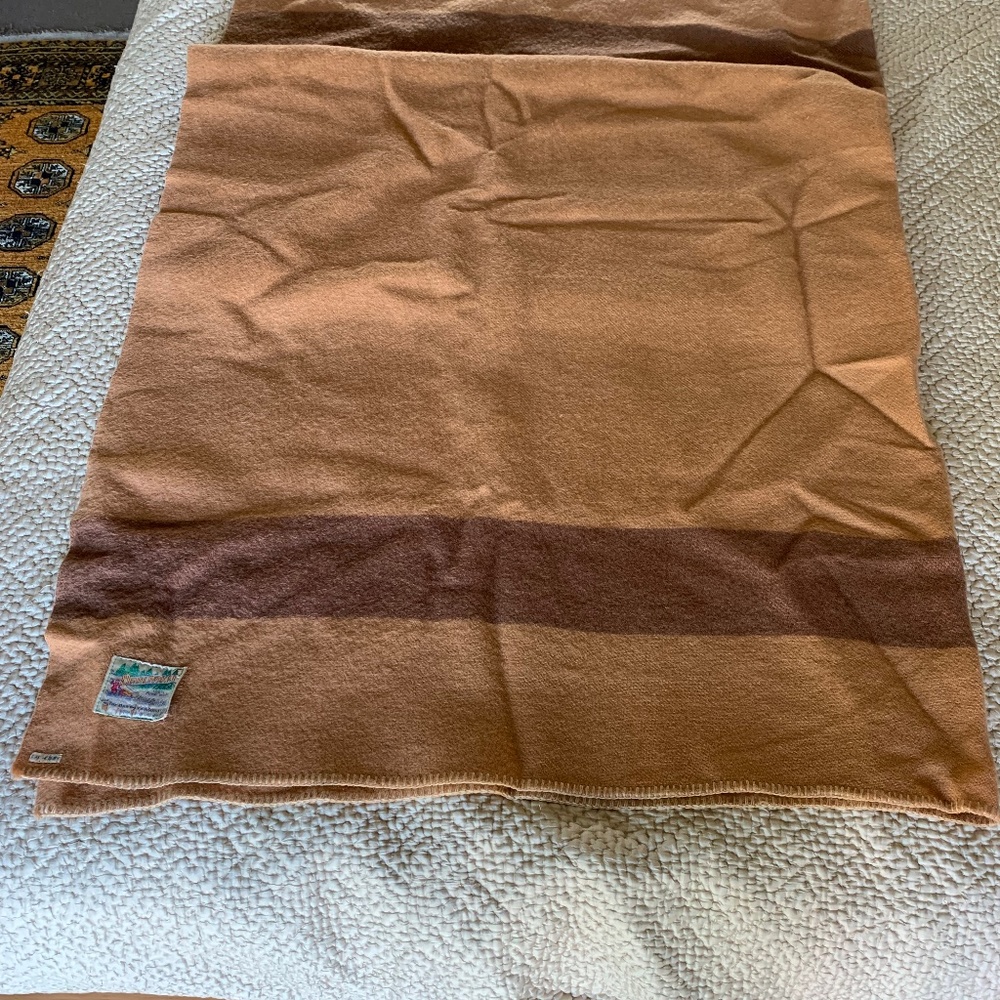 Vintage Orrlaskan Wool Camp Blanket 71”x84”.